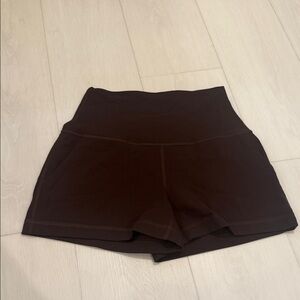 Women's Brown High-Waisted Shorts with pockets